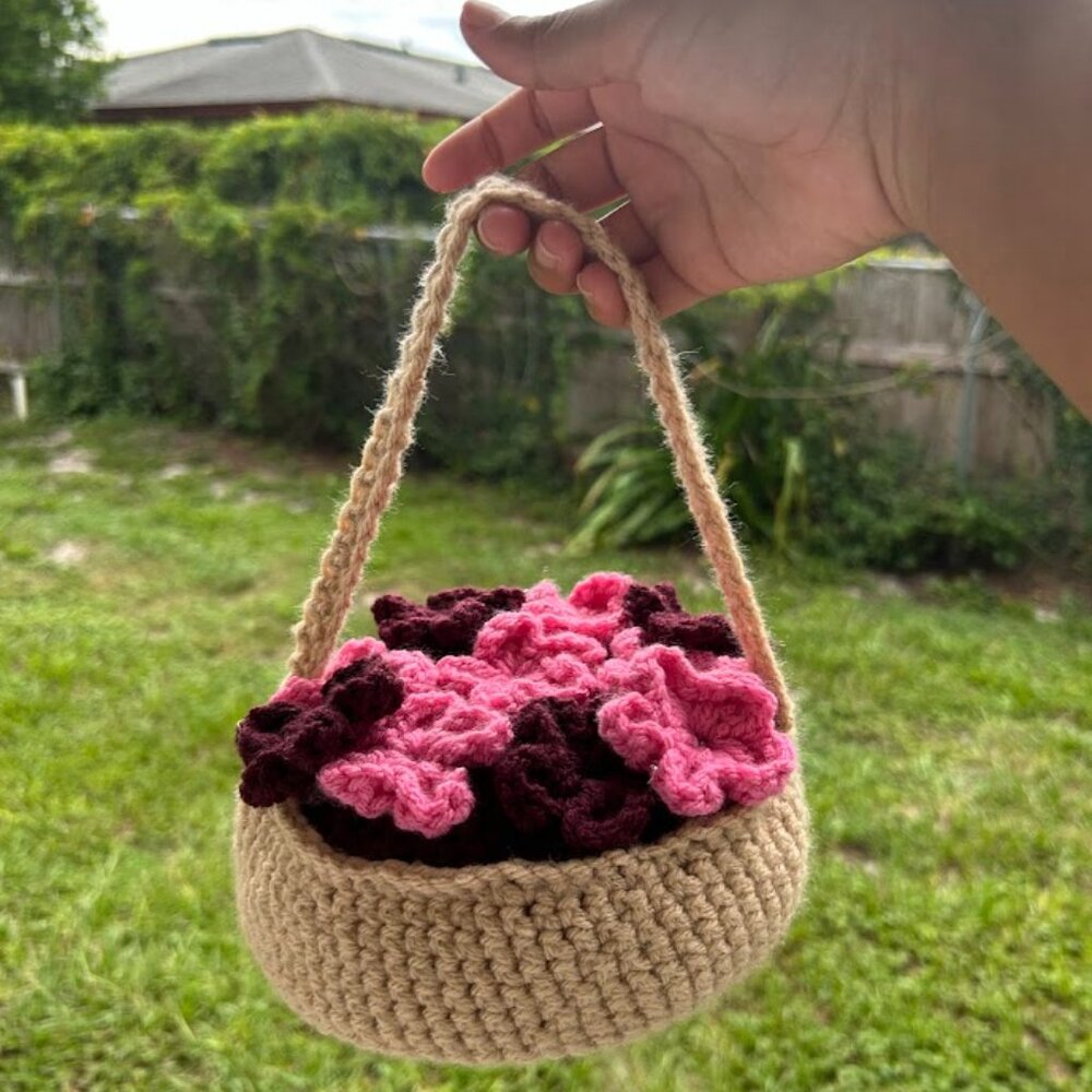 Crochet Flower Basket